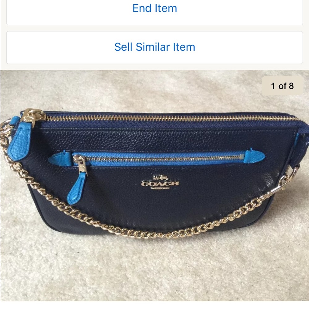 Coach Gold Navy/Peacock Nolita Wristlet